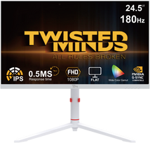 „Twisted Minds“ – „Arctic Pro“ serijos 24 colių FHD – 180 Hz 0,5 ms spartos IPS HDMI 2.1 žaidimų monitorius – baltas