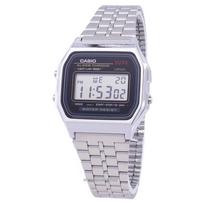 „Casio“ skaitmeninis žadintuvas Chrono nerūdijančio plieno A159WA-N1DF A159WA-N1 vyriškas laikrodis juoda