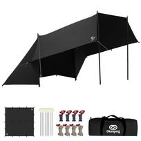 GOGlamping Kvadratinis brezentas TC Kvadratinis brezentas Polikotoninis Atsparus ugniai Kilpos ir Speciali vandeniui atspari juosta 500 mm Atsparumas vandens spaudimui Atsparus vandeniui Lengvas