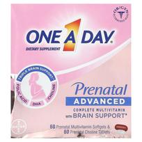 One-A-Day, Prenatal Advanced, Complete Multivitamin for Brain Support, 60 Prenatal Multivitamin Softgels & 60 Prenatal Choline Tablets