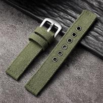 Drobės laikrodžio apyrankė 20 mm 22 mm 22 mm apyrankė Seiko laikrodžiui Armijos žalia Karinė sportinė apyrankė vyrams moterims Apyrankės diržo priedai 22mm&Silver Buckle žalia