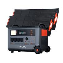 Oscal Nešiojama elektrinė PoweMax3600 LiFePO4 Saulės generatorius 3600W Išėjimas 2200W Itin greitas įkrovimas with 2*PM200 Pro juoda