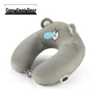 Li Shen Grey Snot Bear Memory Foam U-Shaped Neck Pillow, 2-Pack gray