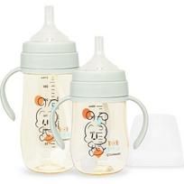 Little Bobdog Kūdikių PPSU Kūdikių Puodelis su Šiaudeliu iš Šono, Dviguba pakuotė, 180 ml + 270 ml Rinkinys, Mėtinis, 1 Rinkinys white