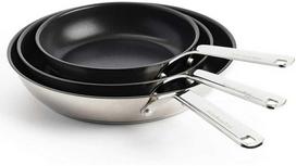 KitchenAid - Nerūdijančio plieno keptuvių rinkinys - sidabro spalvos - 20/24/28 cm