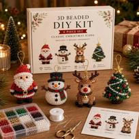 Santa Claus Christmas Pearl Art Craft Kit Snowman Elk Creative DIY Beads Craft Set Animals Penguin 1D Beaded Craft Kit brown