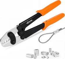 KF CPTEC Wire Rope Crimping Tool Ferrule Crimping Pliers for Aluminum Sleeves and Loop Crimping Tool for Railing and Fishing 1/16 -3/16  (1.58-5.0mm), black