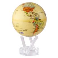 MOVA Globe l Pasaulio žemėlapių serija Retro žemėlapis colis l su baze l saulės energija maitinamas besisukantis gaublys l dekoras l vaikams l Retro žemėlapis CM 4.5 biuras / darbalaukis geltona
