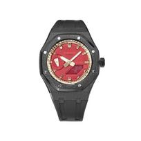 CASIO Unisex Liquid Crystal/Analog Dual Display Series 44.5mm Red Watch GA-2100-4A(Team788--) Frost Black Red brown