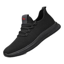 Red Dragonfly Men's Breathable Flyweave Mesh Casual Shoes 41 juoda