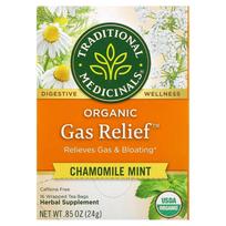Traditional Medicinals Gas Relief Caffeine-Free Chamomile Mint Tea Bags, 16 Count (0.85oz / 24g) blue