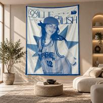 Decorative Tapestry,Billie Eilish Printed Wall Art, Lightweight Wall Hanging For Bedroom Background 100cmx150cm