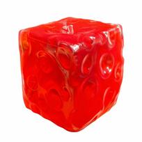 Simulated Coconut Oil Cheese Squishy Super Soft Square Cheese Cube Ball Pinch 7.5Cm Sensory Fidget Ball Office red