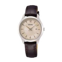 Seiko Noble Quartz Silver Dial Ladies Watch SUR427 beige