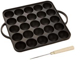 Ikenaga Iron Works Takoyaki 25 Ketus su plokšte ir smeigtuku gamintojas, skylės, geležis, juoda