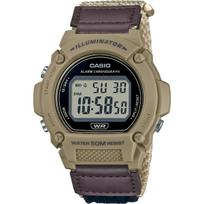 Casio Standartinis skaitmeninis vyriškas laikrodis W-219HB-5AV – smėlio spalvos su lipnia juostele, tarptautinis modelis [importuotas] black