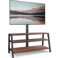 FITUEYES TV Stand Audio Rack with Mount Compatible with inch TVs Width 100cm Load Capacity 35kg Height Adjustable Large Capacity Storage Stable Wooden