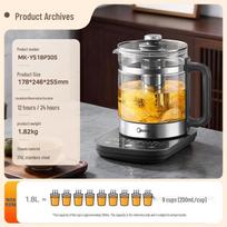 Midea 1.8L Automatic Health Kettle & Tea Maker gray
