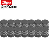200 vnt suapvalinto magneto tinkama juostelė su lipniais guminiais magnetais, tvirtais lipniais pagrindais, lipnus minkštas magnetinis lakštas Namų laikymas Round 20mm*2mm-20pcs