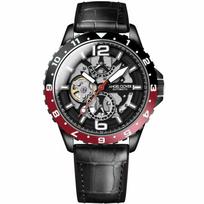 Angel Clover Angel Clover TIME CRAFT DIVER AUTOMATINIS Time Craft Diver automatinis juodas ciferblatas nerūdijančio plieno blauzdos oda Guma Automatinis 45mm juoda