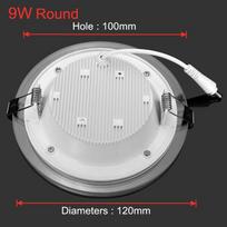 LED įleidžiamas lubinis šviestuvas 6W 9W 12W 18W įleidžiamas LED lubinis šviestuvas Stiklinis korpusas AC 85-265V LED šviesa + LED drenažas Cold White 6000K