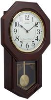 Seiko laikrodis Analoginis sieninis laikrodis su pasirenkamu dūžiu Dekoratyvus aštuonkampis medinis Tamsiai rudas medienos RQ325B & Dūžis, Švytuoklė, Ilga uodegos rėmelis, Apdaila,