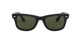 Ray-Ban RB2140F 901 54 ORIGINAL WAYFARER Sunglasses - Black / G-15 Green Low Bridge Fit black