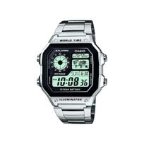 CASIO - Skaitmeninis laikrodis - AE-1200WHD-1AVEF - Kolekcija Vyriškas Laikrodis Kvarcinis Skaitmeninis Juodas Ciferblatas Sidabrinė Plieninė Apyrankė - - - - - - white