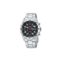 SEIKO laikrodis Kvarcinis Plieninė apyrankė 45mm juodas ciferblatas vyriškas laikrodis 100 metrų atsparus vandeniui SND375PC juoda