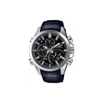 Casio CASIOEDIFICE Madingas Vandeniui atsparus Kvarcinis Mechanizmas Tikros Odos Dirželis Japoniškas ir Korėjietiškas Laikrodis Vyriškas Laikrodis Juodas Ciferblatas EQB-500L-1A juoda