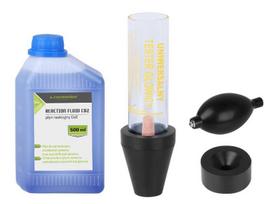 CO2 cilindro galvutės tarpiklio sandarumo testeris + 500 ml reakcijos skysčio + siurblys dujoms iš aušinimo sistemos išsiurbti + vamzdelis nuotėkio matavimui 1