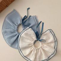 Hararoi children's flare ribbon scarf bib 2-piece set, korean baby products gray