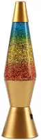iTotal - Spaceship LED Glitter Lamp with auksinis base and rainbow glitter - Rainbow (XL3338)