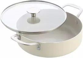 KitchenAid - Coloured Aluminum Covered Skillet with 2 Sidehandles - Almond Kreminis - 28 cm