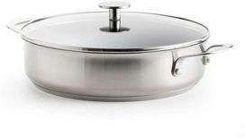 KitchenAid - Nerūdijančio plieno keptuvė su 2 šoninėmis rankenomis - sidabrinė - 28 cm