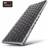 Axagon HMC-KB-PT USB-C 5Gbps klaviatūros (PT) 9 in 1 šakotuvas