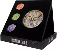 Envil - Resident Evil 4 Limited Edition Church Puzzle Medallion Set - Three smaller medallions: 38mm diameter each, One larger medallion: 85mm diameter, Total height: 18cm