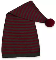 Kepurė Smallstuff - Pixie Hat with Stripes - Dark Raudona and Pilkas - 3-5 Years
