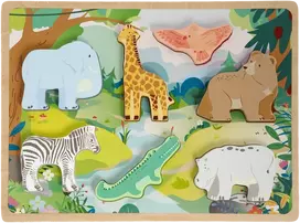 Dėlionė Moxy - 3D Wooden Puzzle, 7 pcs - Jungle