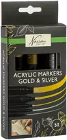 Nassau - Acrylic Paint Markers Gold & Sliver, 5 pcs (AR017005)