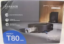 Išparduodama. Ecovacs DEEBOT T80 OMNI Vacuum cleaner Robot Wet&Dry 18000Pa TruEdge 2.0 ZeroTangle 3.0 Carpet Care Juodas + Auto-empty stat
