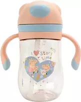 Nuby - Peppa Pig 1P Evie Straw Cup - Rožinė - 240 ml
