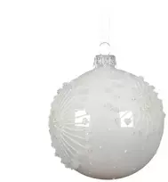 Nežinomas Kalėdinės eglutės žaisliukas Decoris 053566, baltas, stiklas