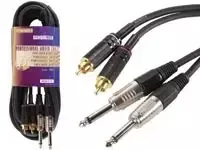 Velleman Adaptec RCA į Jack kabelis – 2 x RCA kištukas į 6,35 mm mono – 5 m