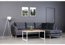 SELECT Baltas 110X60 ąžuolinis žurnalinis staliukas baltos kojos : Apdaila - Aliejuota bespalviu linų sėmenų aliejumi, Stalviršio briauna - 2 cm