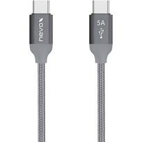 Nevox USB 2.0 cable, USB-C connector > USB-C connector (grey, 1 meter, PD, charging with up to 100 watts) 1653