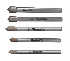 Makita stiklo grąžtų rinkinys 4-8 mm, 5 dalių