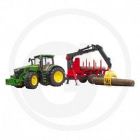Bruder žaislinis traktorius John Deere 7R 350 su priekaba