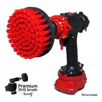 IKRA Profesionalus valymo šepetys Premium Drill Brush - kietas, raudonas, 13 cm