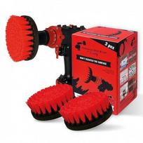 IKRA Profesionalus valymo šepetys Premium Drill Brush 3vnt.- kietas, raudonas, 13 cm